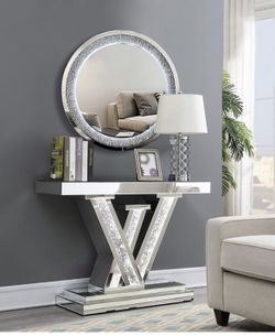 LED Lighting Mirror + Console Table 