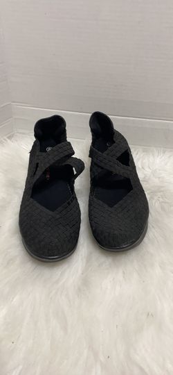 Bernie Mev Black Woven Stretch Mary Jane Wedges shoes Women's Euro 40 9.5-10