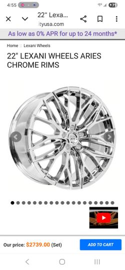 22" Chrome Lexani Rims and tires.