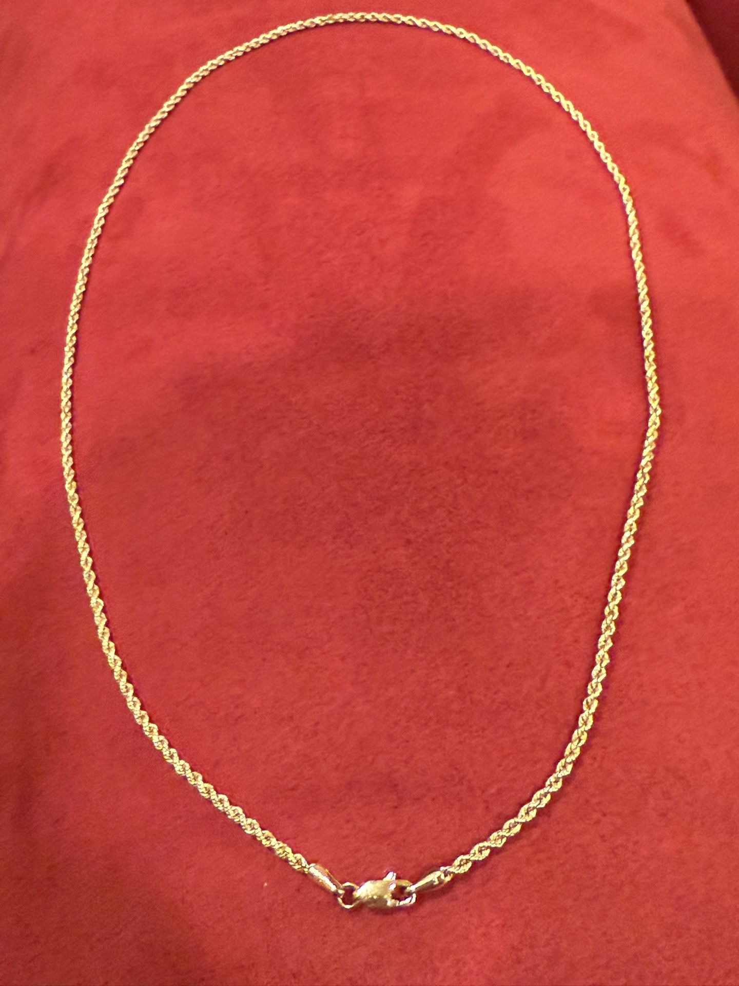 Beautiful 14K Gold 18 Inch Made In Turkey Rope Chain Necklace