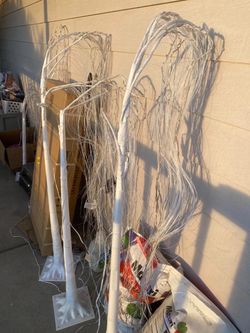 5 Set. 4 FT - 5 FT Pre-Lit Outdoor Willow Tree Christmas Multi Color