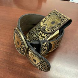 Cinturón con funda de Cuero lasser