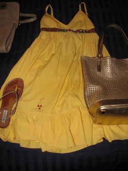 Yellow flowy dress