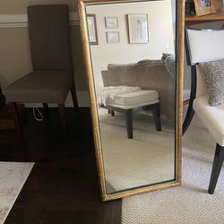 $120 Asian bamboo look framed vintage mirror possibly 20 x 40” have other pretty siprice separate