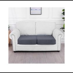 Washable Seat Cover Slipcover Elastic Furniture Protector 2PC Grey