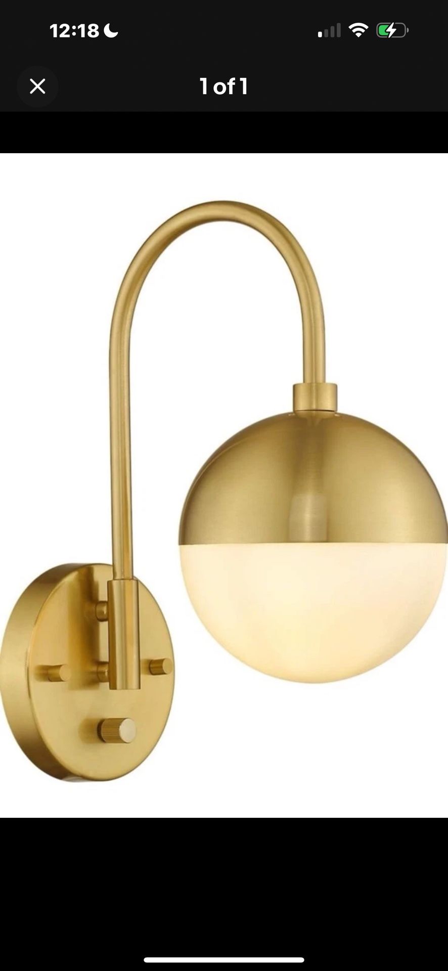 LMS Modern Wall Lamp with White Globe Glass