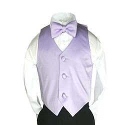 Unotux 2pc Boys Satin Lilac Vest and Bow tie Set from Baby to Teen (10)