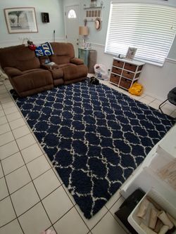 8x10 dark blue shaggy rug