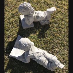 New Kids Reading Made Out Of Cement Perfect Gift 