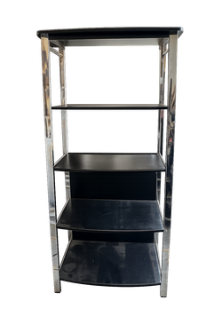 Black & Chrome 4-Tier Shelving Unit