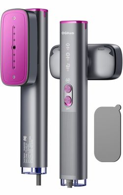 OGHom Vaporizador para ropa, vaporizador de viaje de 110-240 V y plancha 2 en 1, potente vapor de 1000 W, removedor de arrugas portátil de mano, calen