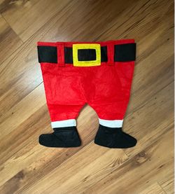 Upside down (in chimney) Red Christmas Santa hat decor One Size