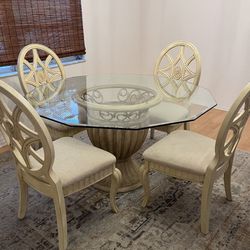 Beveled Table And Chairs