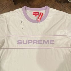 Supreme Team Ringer Tee White & Purple Size L SS18
