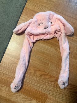 Pink Plush Bunny Hat with Moving Ears