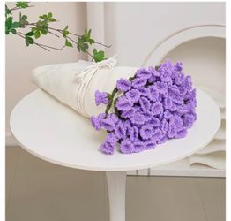 Longhui bedding Hand Crochet Lily of the Valley Blanket, 60” Floral Throw Afghan