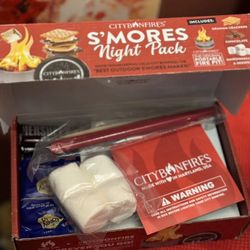 Rainy day City Bonfire S'Mores Night Pack Portable Fire Pit & Smores