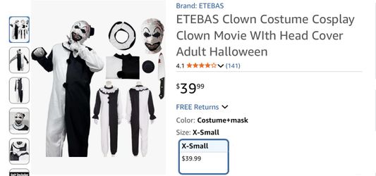 Etebas Terrifier Clown Costume