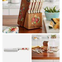 Pioneer Woman 14 PC Set & Block! NEW!