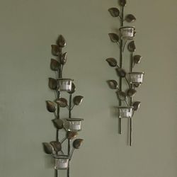 Metal Wall Candle Holder Wall Decoration Set Of 23” Long 7” Wide 