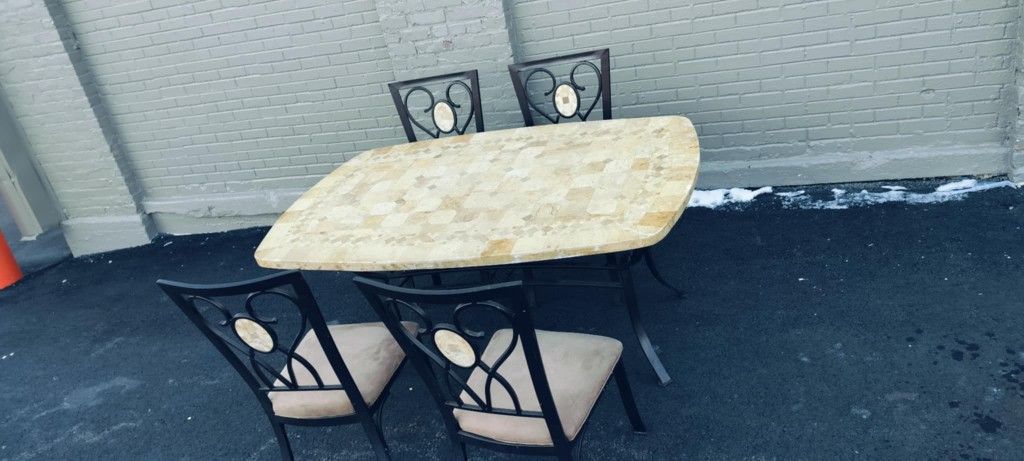 Marble Kitchen table with 4 chairs