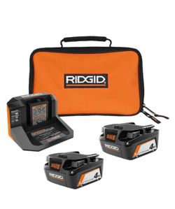 18V Lithium-Ion (2) 4.0 Ah Battery Starter Kit with Charger and Bag