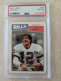 1987 Topps Jim Kelly PSA 8 
