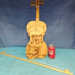 VIOLIN FULL SIZE HAND CARVED WOOD PROP