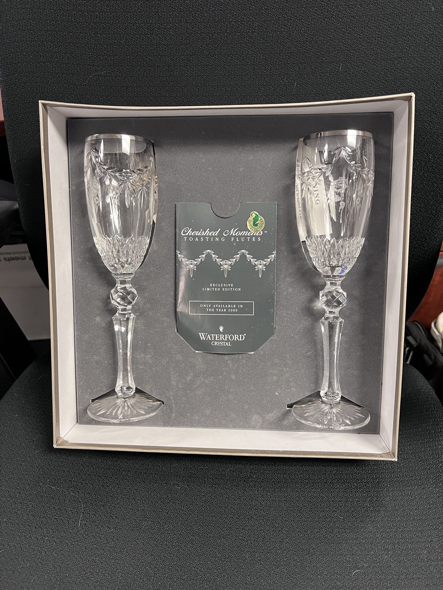 Waterford 2000 Limited Edition Cherished Moments Toasting Flutes