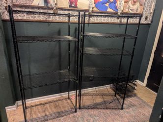 Multi-tier Metal Wire Shelving Unit with Baskets