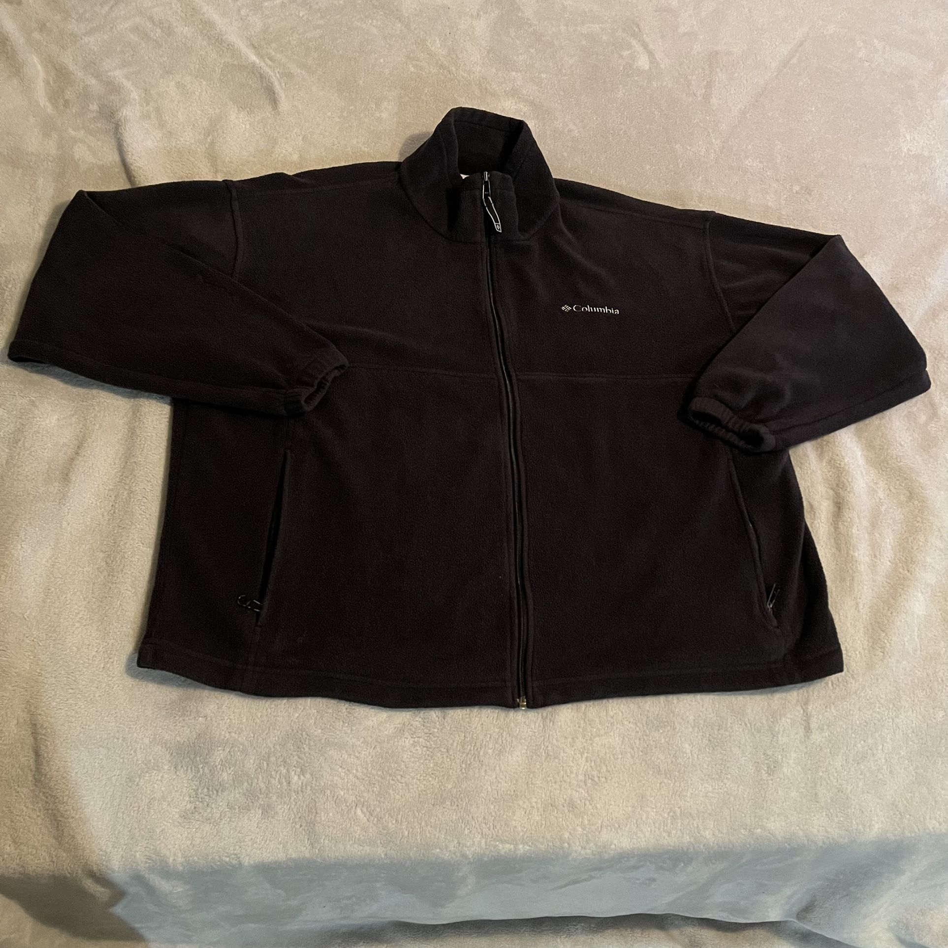 Columbia Jacket Men 2XL Black Fleece Sportswear Heavyweight Outdoors Hiking Logo