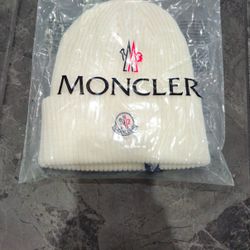 Moncler White Beanie