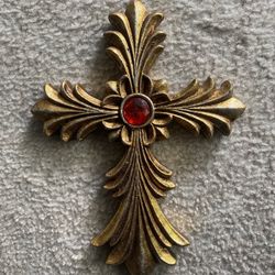 Vtg crucifix cross wall decor