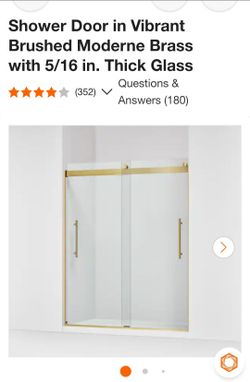 Elmbrook 55-60 in. W x 74 in. H Sliding Frameless Shower Door in Vibrant Brushed Moderne Brass with 5/16 in. Thick Glass
