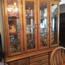 China Cabinet Solid Oak. Display Cabinet