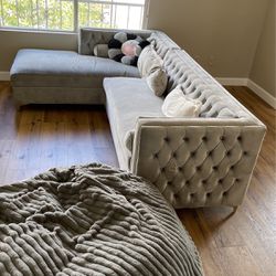 Grey Sectional L Shape Couch