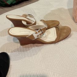 Ann Taylor Wedge $25 Tan Suede Size 8 M