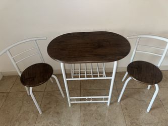 Metal Table And Two Chairs , Breakfast Table