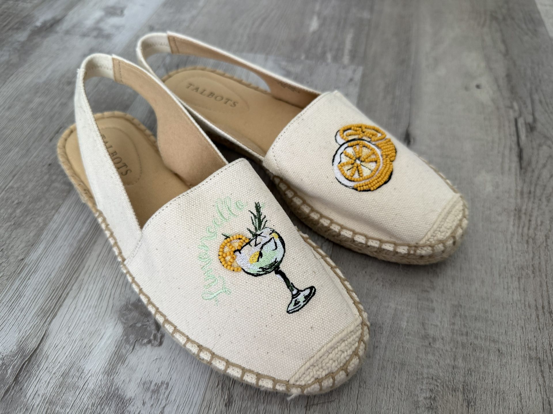 Talbots Izzy Espadrille Slingback Flats - New!