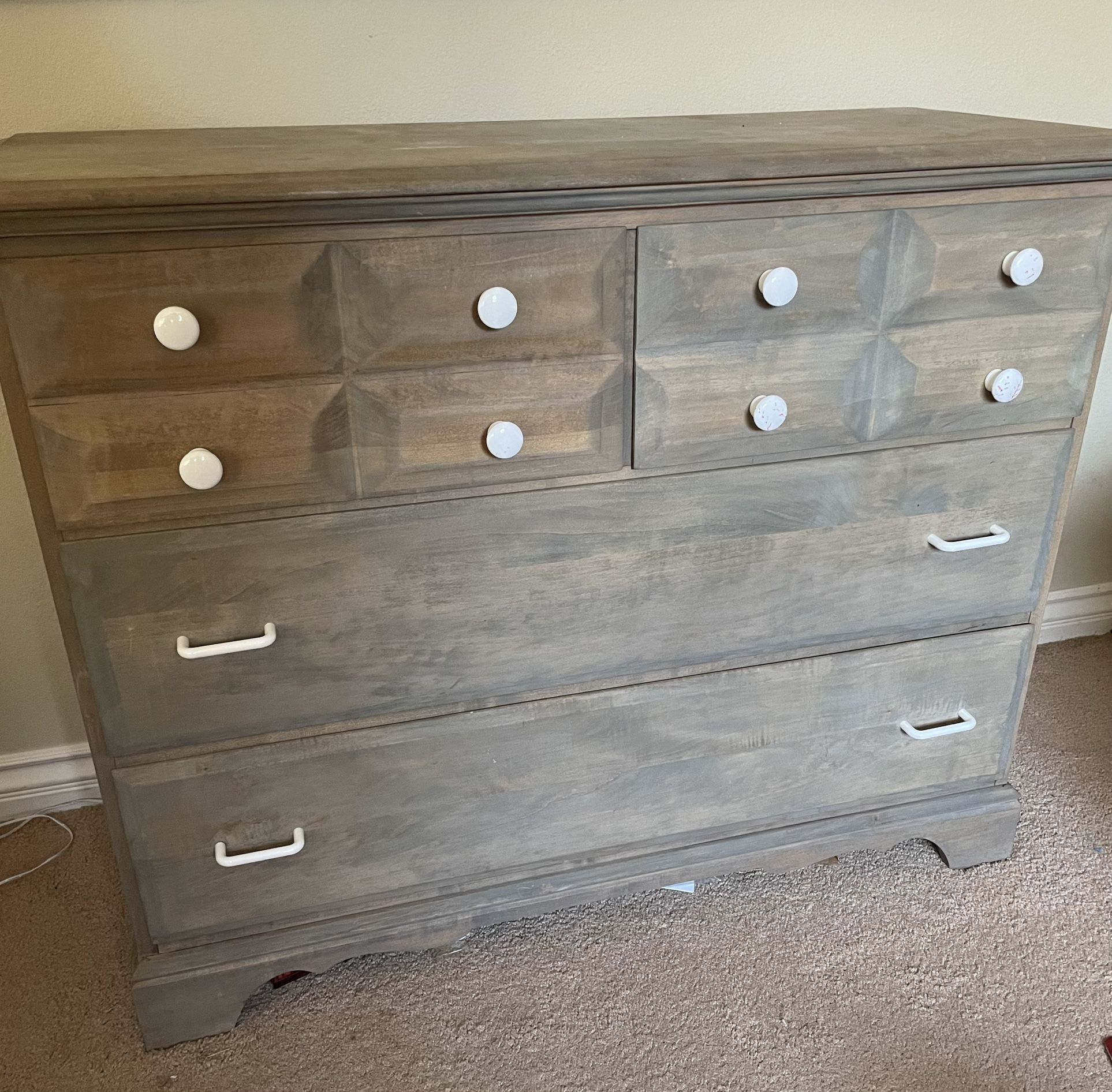 Solid Wood Dresser, Grey Stain 