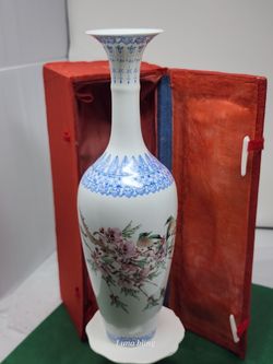 Chinese Porcelain Vase with Bird and Floral Design
