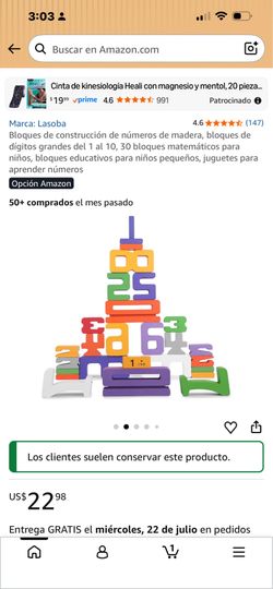de madera, bloques de dígitos grandes del 1 al 10, 30 bloques matemáticos para niños, bloques
