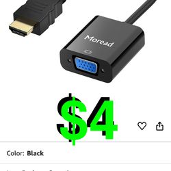 HDMI to VGA, Uni-Directional Gold-Plated HDMI to VGA Adapter (Male to Female) for Computer, Desktop, Laptop, PC, Monitor, Projector, HDTV, Ch