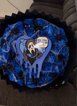 Halloween Gothic Blue Rose Bouquet