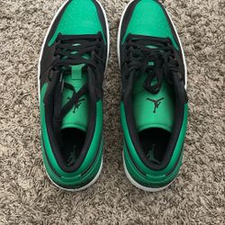 Jordan Black and Green Sneakers Air Jordan 1 Low