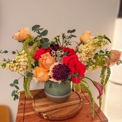 Luxury Garden Flower Arrangement in Ceramic Vase – Lunar New Year Special 🧧