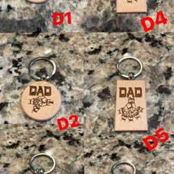 Fathers Day Personalized Wooden Keychains 