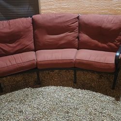 $1200   BEAUTIFUL MALLIN BIG COUCH WITH MACHIN 2 TABLES AND WITH SUNBRELLA CUSHIONS 