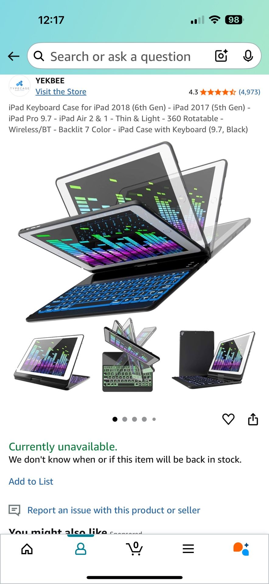 iPad Keyboard Case, 6th Generation, 9.7