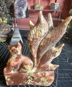 Plum Blossom Jasper Ninetail Carving